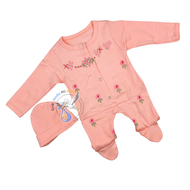 Osito Algodón Prematuro Flores Damasco 1