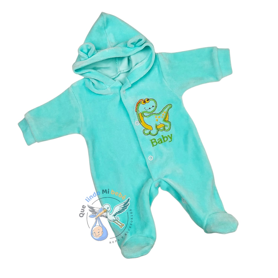 Osito Plush Prematuro Dinosaurio Verde Agua 1