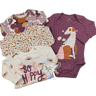 Set 4 Bodys Manga Larga 18/24 Meses So Happy