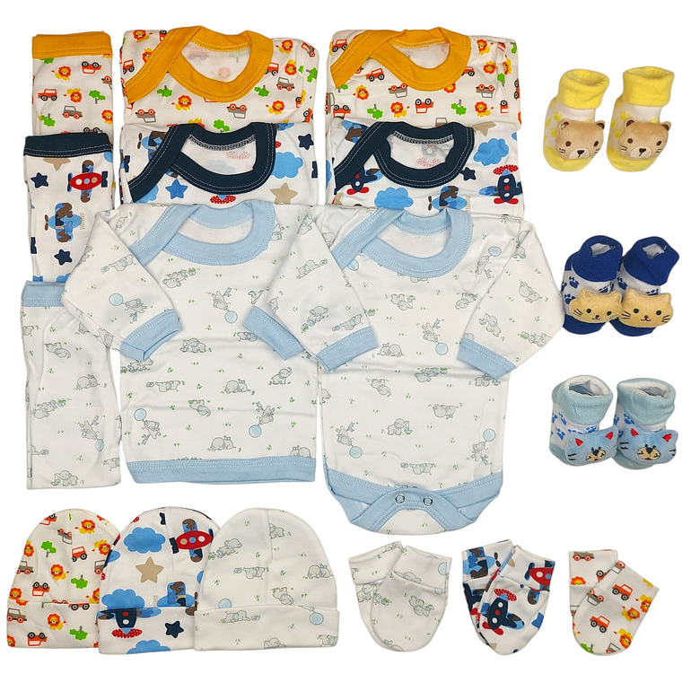 Pack 18 Piezas Diseños NIÑO 0/3 Meses 1