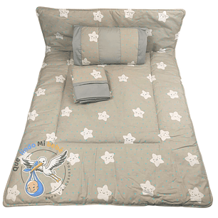 Set Para Cuna Colecho Gris Estrella