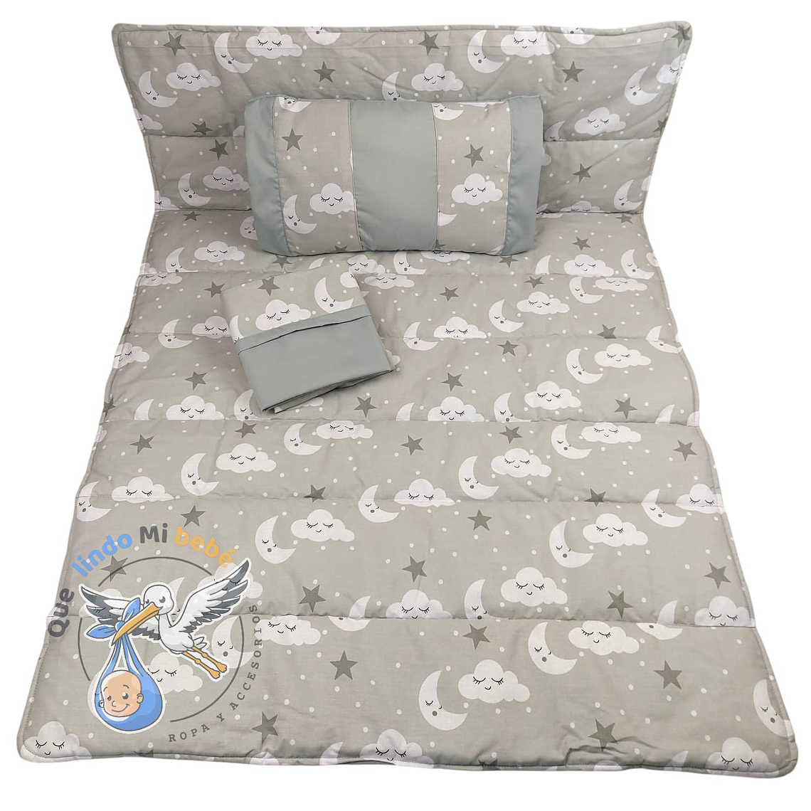Set Para Cuna Colecho Gris Cielito 1