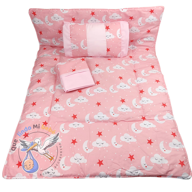 Set Para Cuna Colecho Rosado Cielito 1