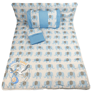 Set Para Cuna Colecho Celeste Elefante