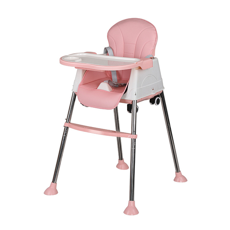 Silla Comedor Bebe 3 En 1 Rosada 2