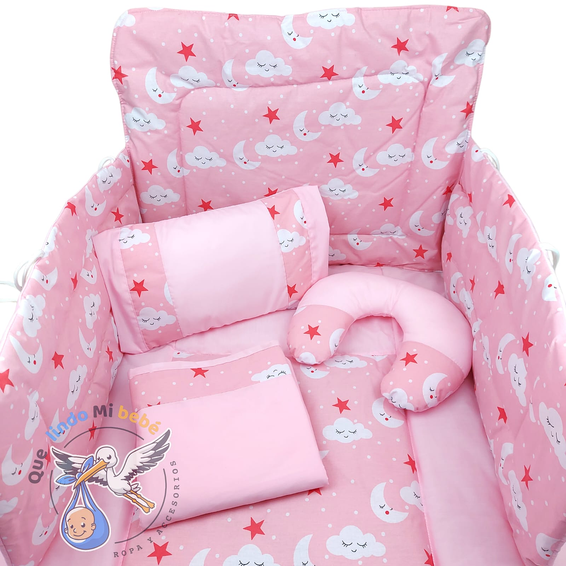 Set Para Cuna Estandar Rosado Cielito 1