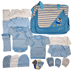 Pack Bolso + Ajuar 18 Piezas 0/3 Meses