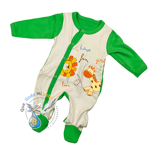 Osito Algodón 1 Pieza 0/3 Meses Jirafa/León Blanco/Verde