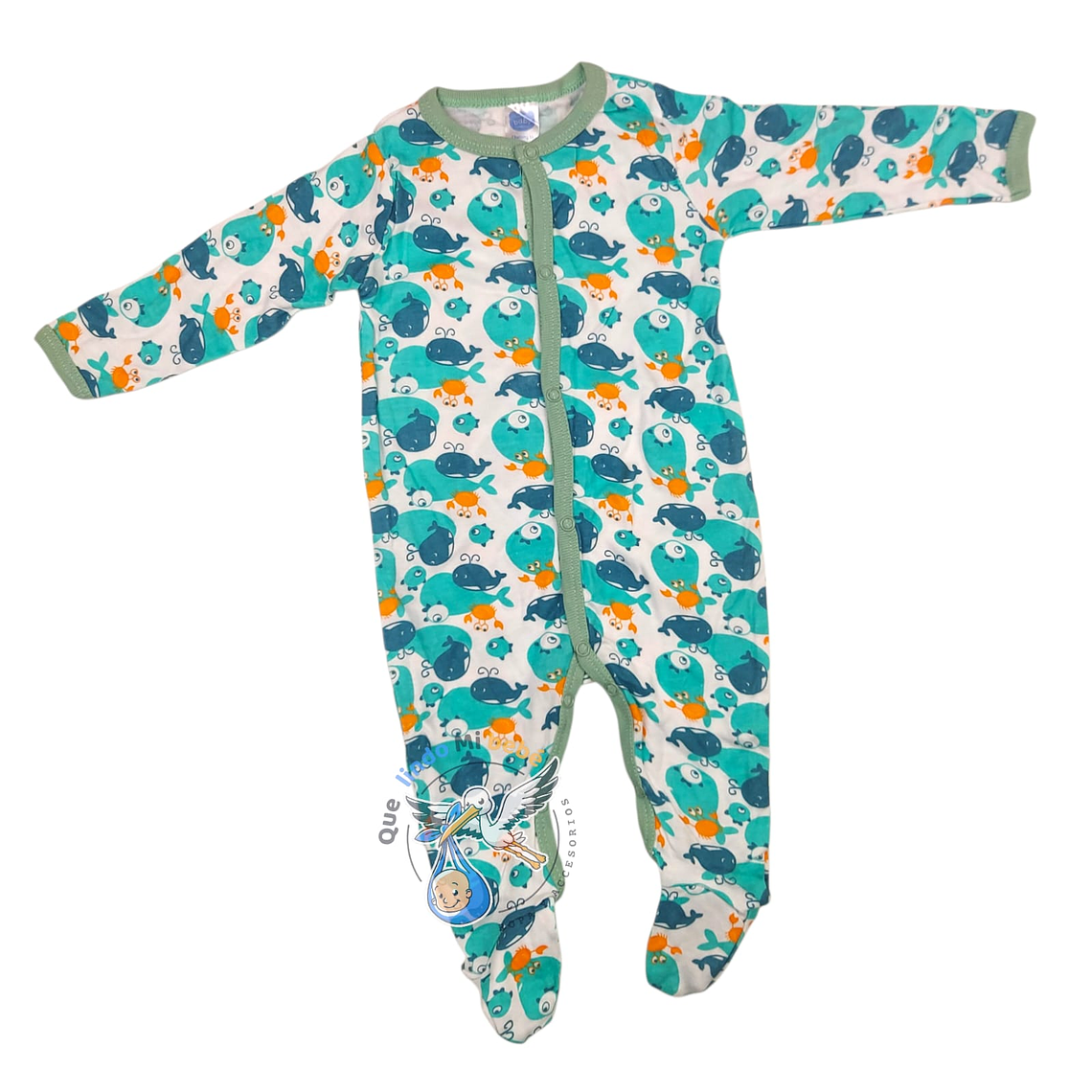Pijama Algodón 0/3 Meses Ballenas 1