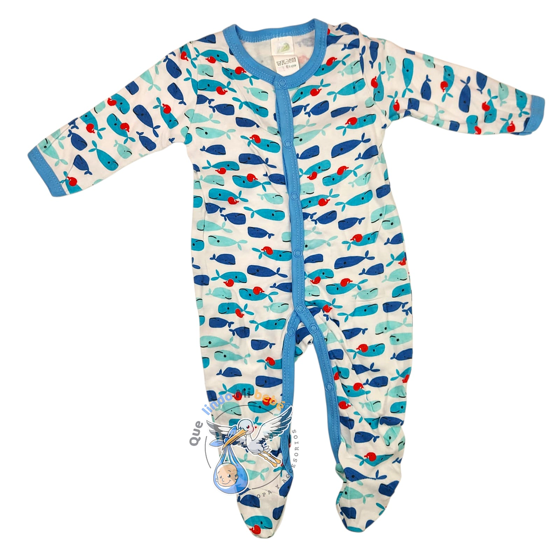 Pijama Algodón 3/6 Meses Ballenas 1
