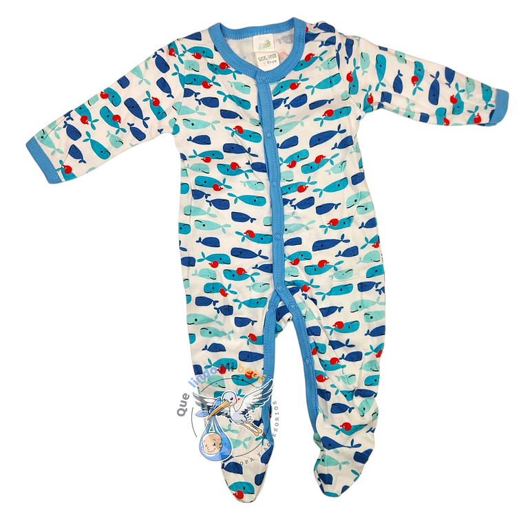 Pijama Algodón 3/6 Meses Ballenas 1