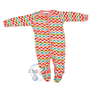 Pijama Algodón 3/6 Meses Corazones