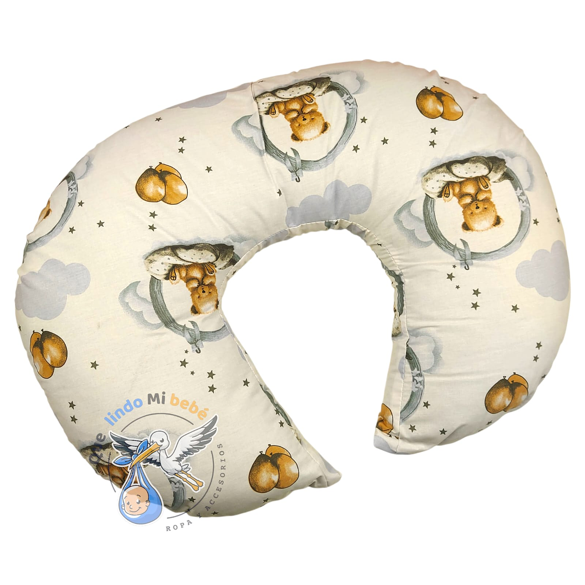 Cojín de Lactancia Gris Osito 1