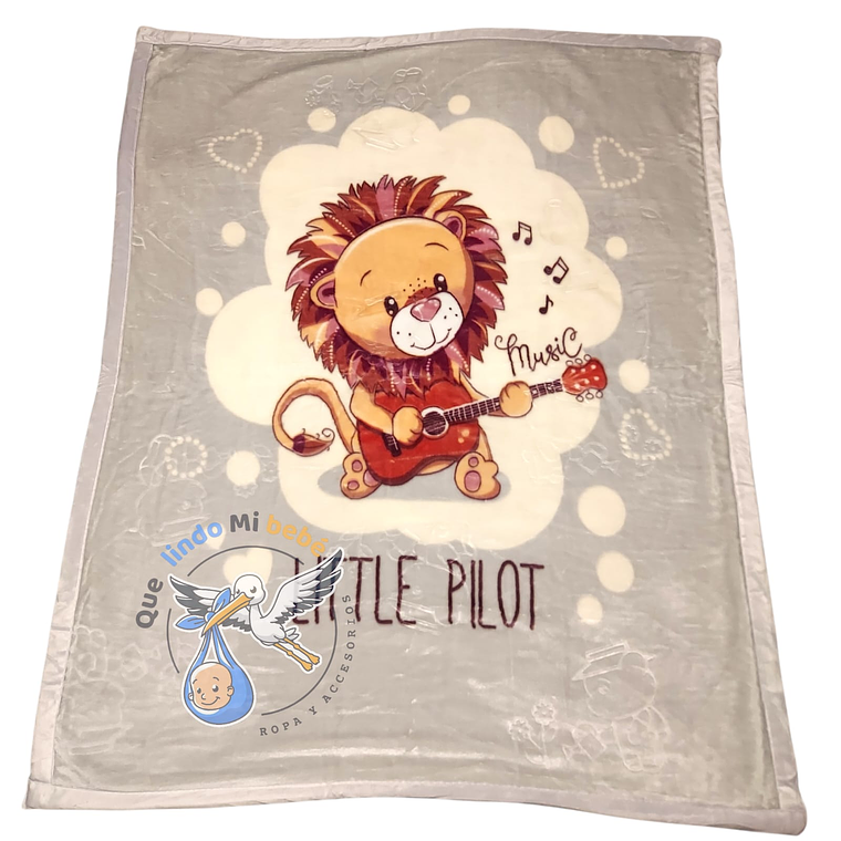 Frazada Doble Plush Grande León Gris  2
