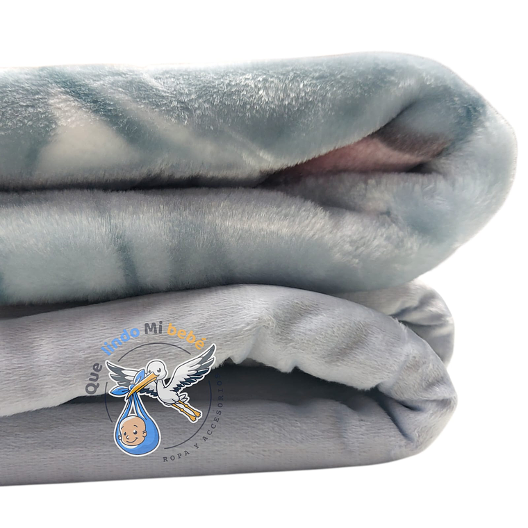 Frazada Doble Plush Grande Elefante Gris 2