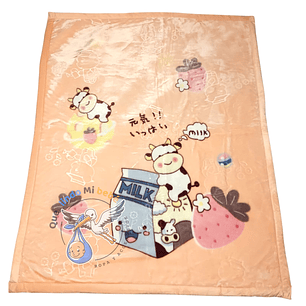 Frazada Doble Plush Grande Vaquita Damasco