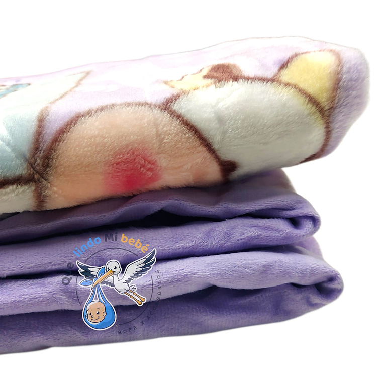 Frazada Doble Plush Grande Vaquita Lila 2
