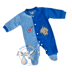 Enterito Plush 3/6 Meses Elefante Azul