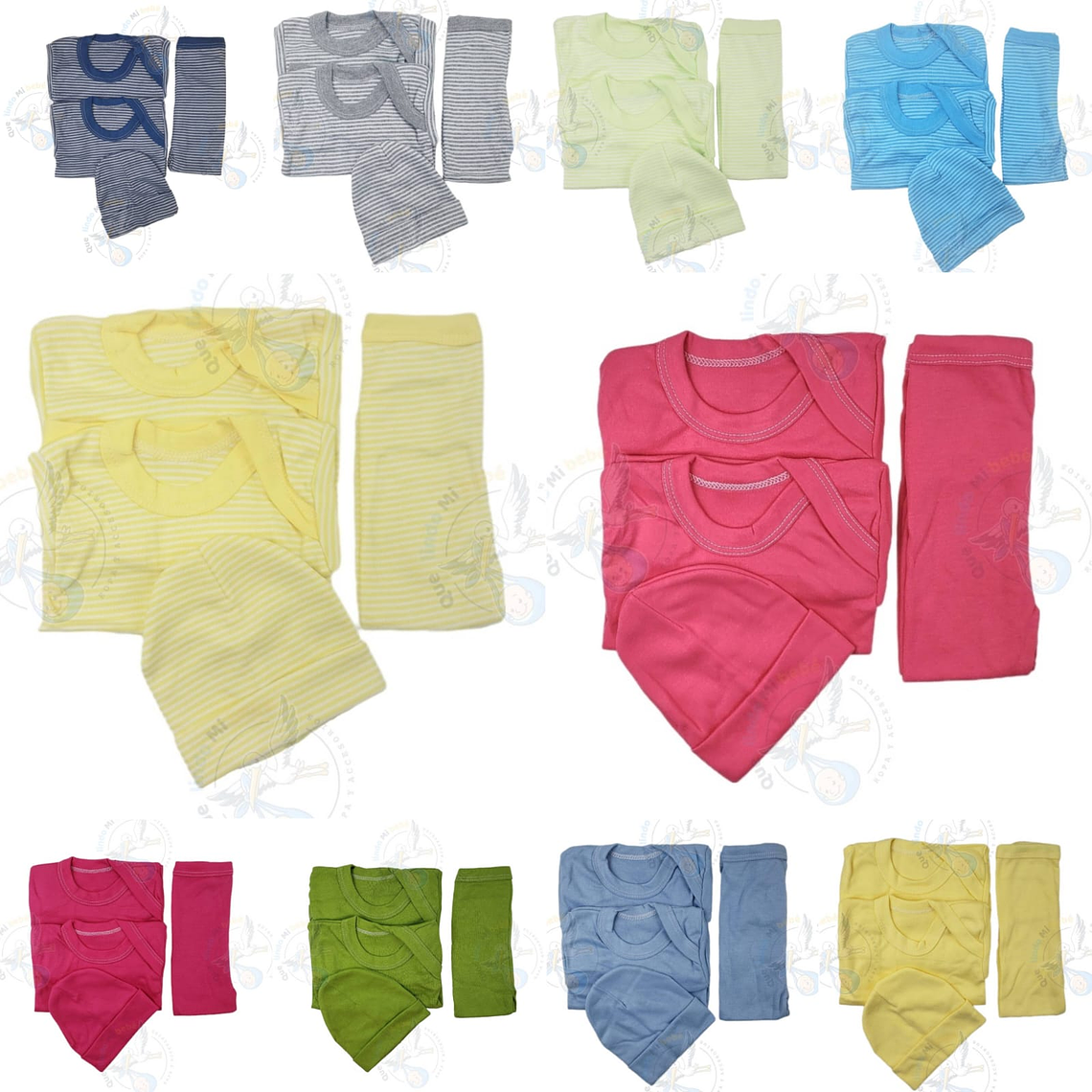 Ajuar 4 Piezas Liso/Rayados Talla 3/6 Meses (Surtidos) 1