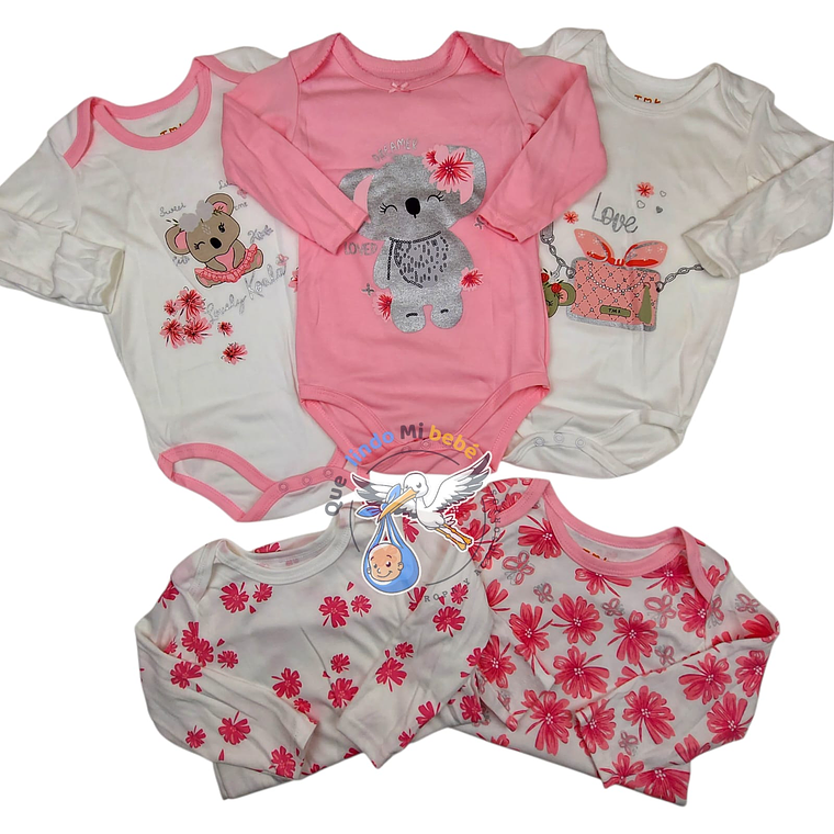 Set 5 Bodys Manga Larga 36 Meses Koala 1