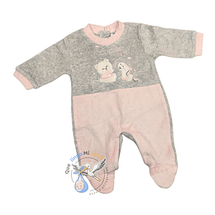 Osito Plush 1 Pieza 0/3 Meses Gris/Rosado M1P04