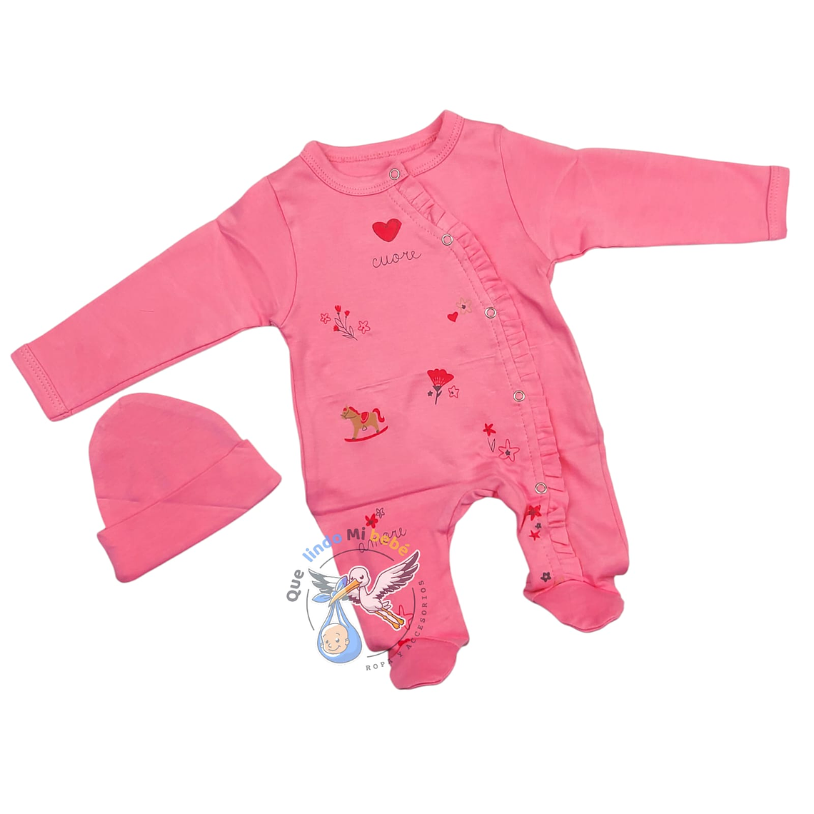 Osito Algodón Prematuro Caballito Rosado 1