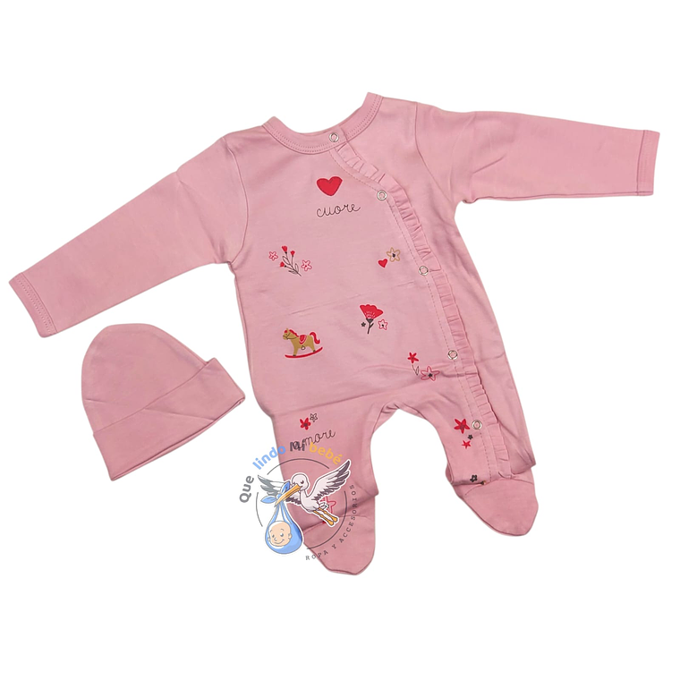 Osito Algodón Prematuro Caballito Palo Rosa 1