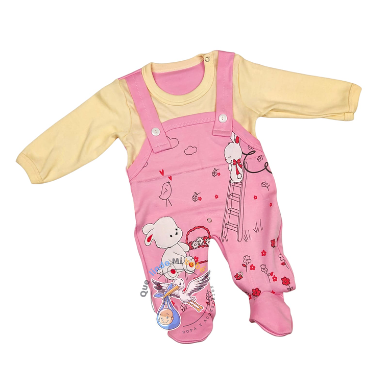 Osito Algodón 1 Pieza 0/3 Meses Conejita Rosado 1