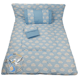 Set Para Cuna Colecho Celeste Nubes