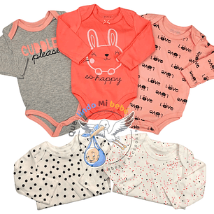 Set 5 Bodys Manga Larga 18/24 Meses So Happy