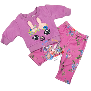 Set Buzo 2 Piezas 12/18 Meses Conejita Floreado