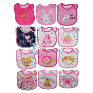 Baberos Impermeables por Docena Niña X12BM03