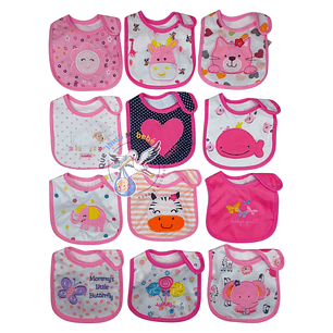 Baberos Impermeables por Docena Niña X12BM04