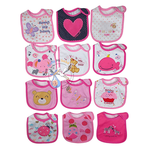 Baberos Impermeables por Docena Niña X12BM06