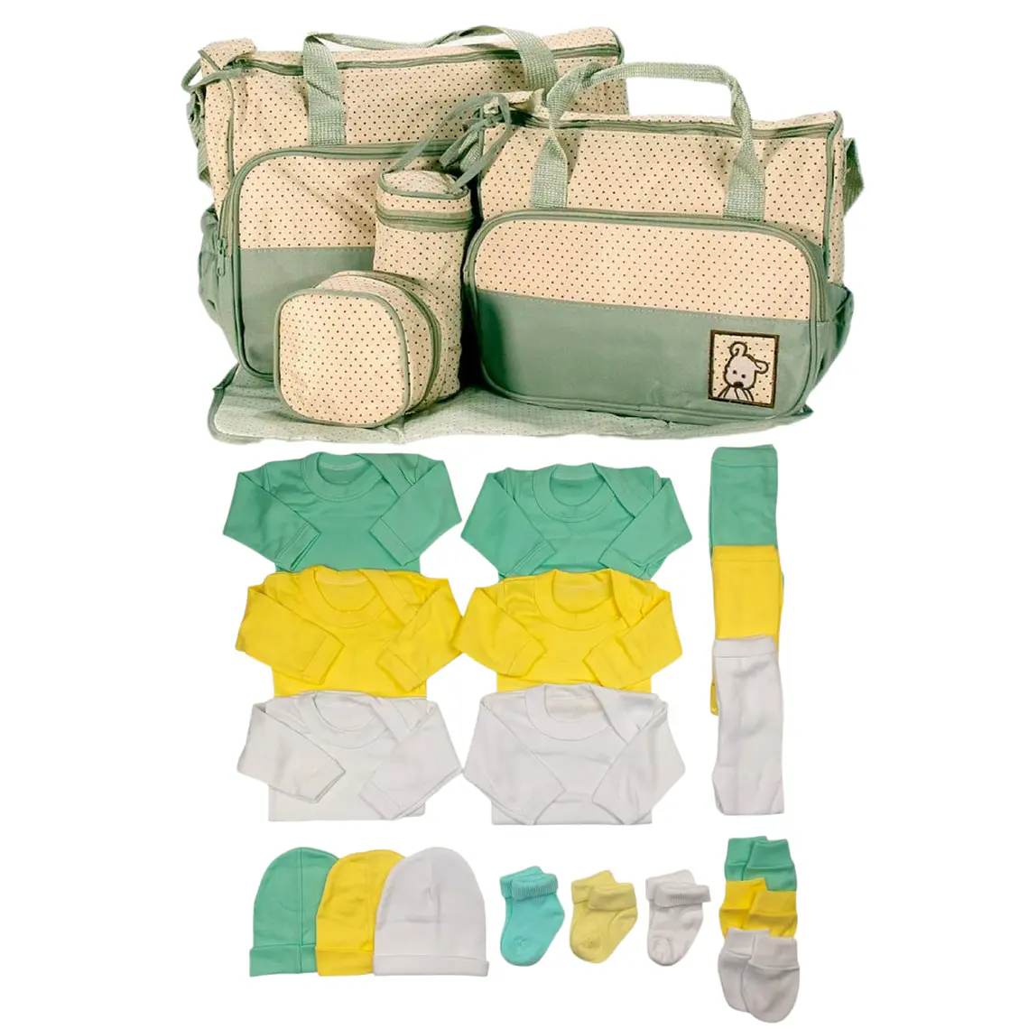 Pack Bolso 5 Piezas + Ajuar 18 Piezas 0/3 Meses 1
