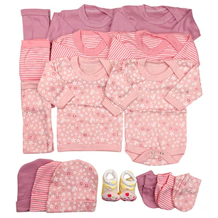 Pack 16 Piezas 0/3 Meses Rosado Floreado