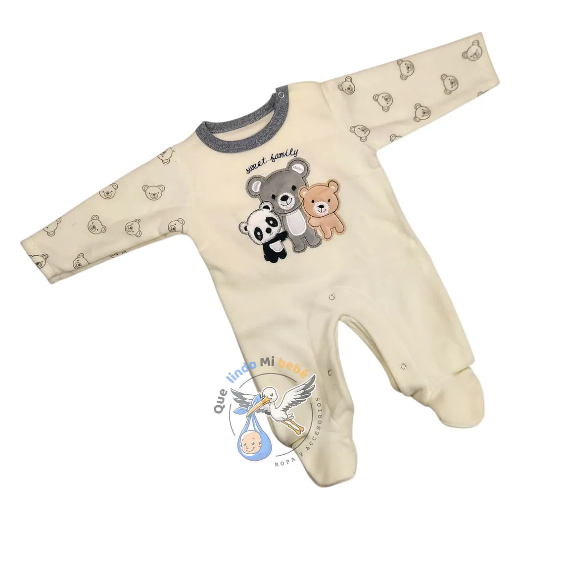 Osito Micropolar 1 Pieza 0/3 Meses Osos Blanco 1