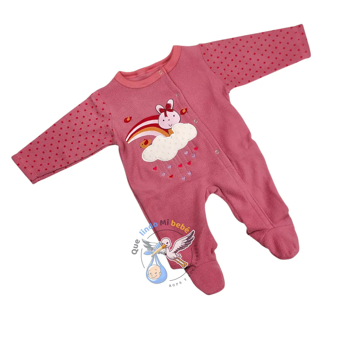 Osito Micropolar 1 Pieza 0/3 Meses Conejita Palo Rosa 1