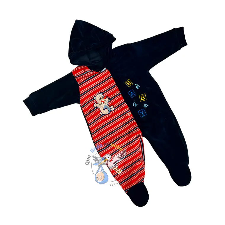 Osito Plush 1 Pieza 0/3 Meses Negro/Rojo Oso 1
