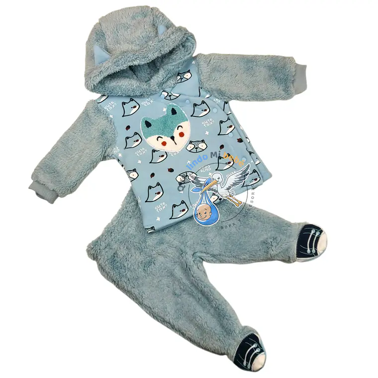 Conjunto 2 piezas Polar 3/6 Meses Zorrito Celeste 1