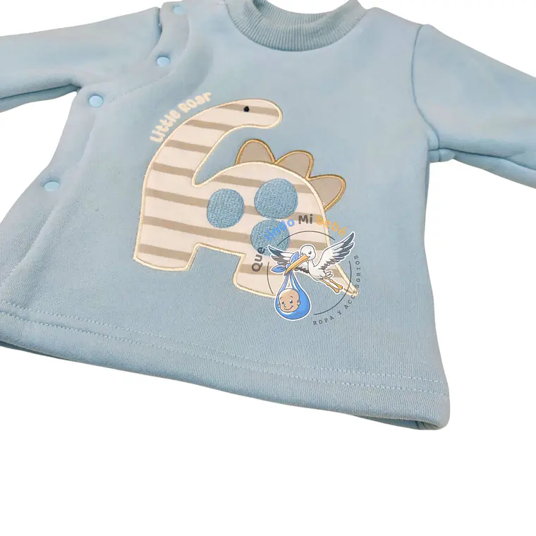 Conjunto 2 piezas Algodon 6/9 Meses Dino Celeste 2