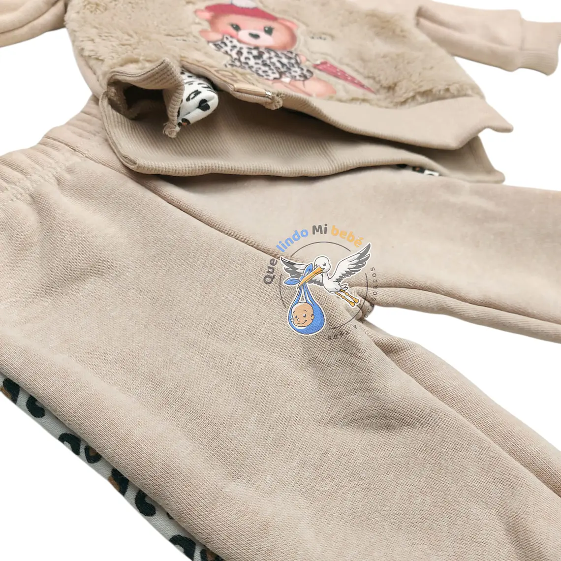 Conjunto 2 piezas Forrado Polar 6/9 Meses Osita Cafe 2