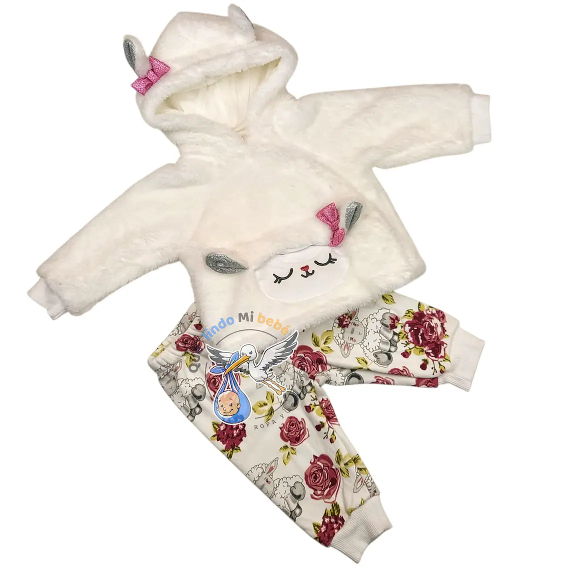 Conjunto 2 piezas Forrado Polar 6/9 Meses Ovejita Blanca 1