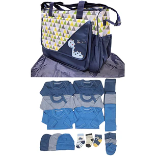 Pack Bolso + Ajuar 18 Piezas 0/3 Meses