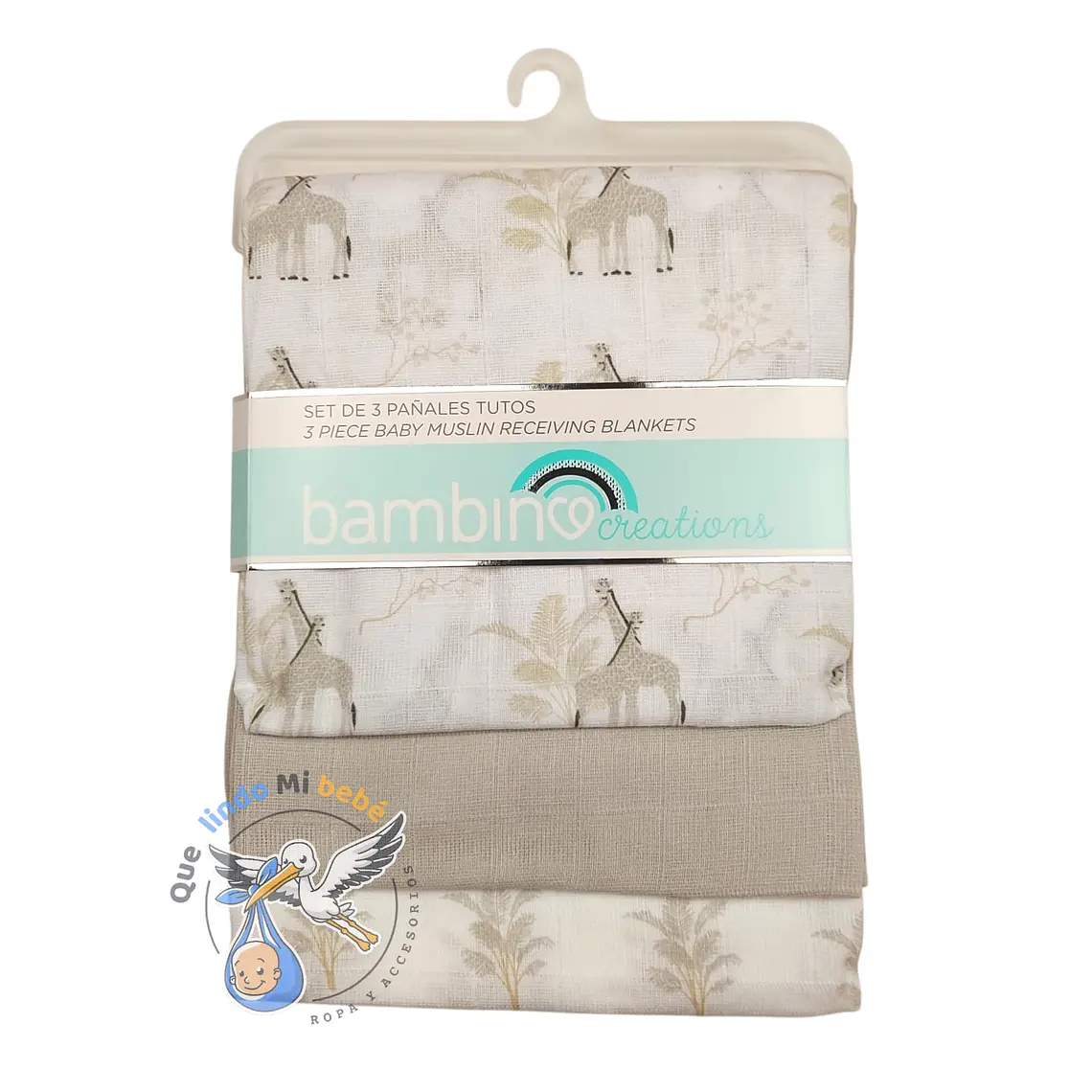 Pañales Tutos Set 3 Piezas Bambino Jirafa Gris 1