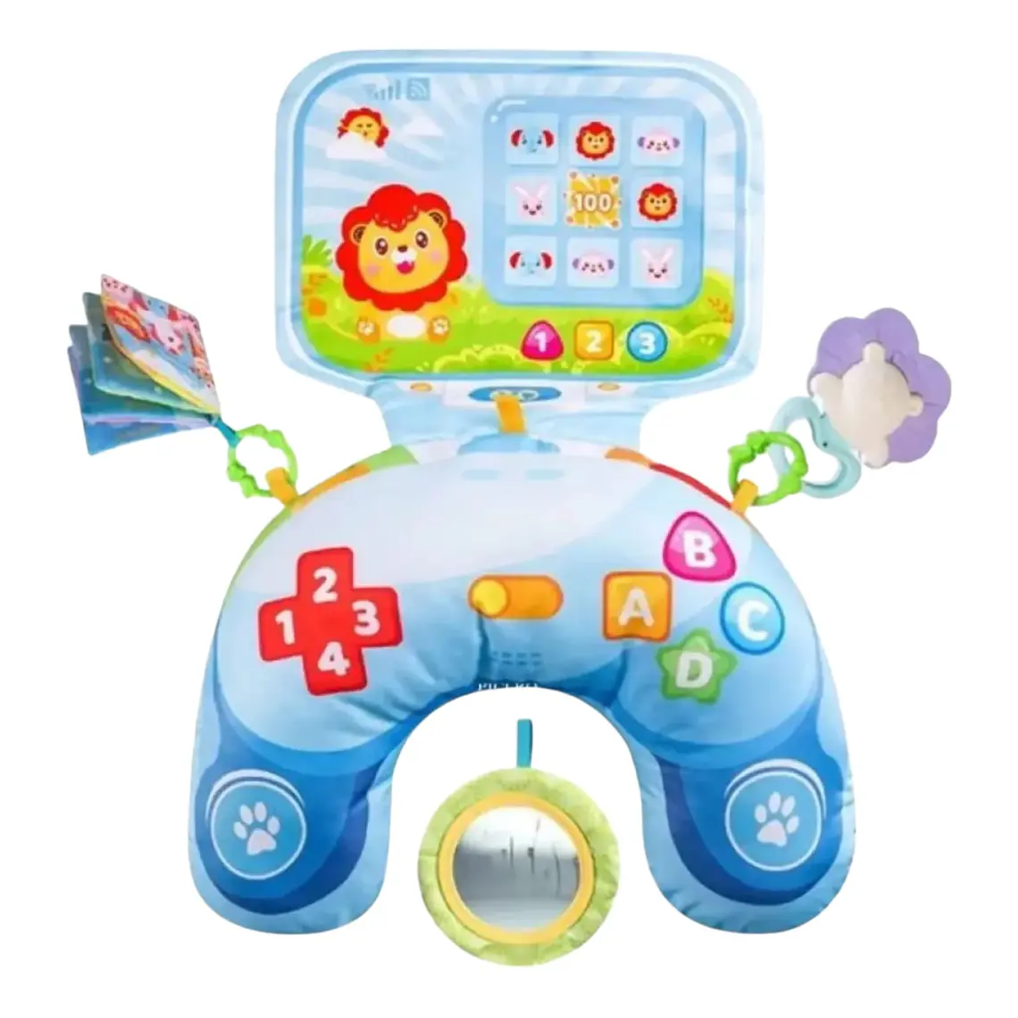 Almohada Tummy Time Cojin Boca Abajo Bebe Celeste 1