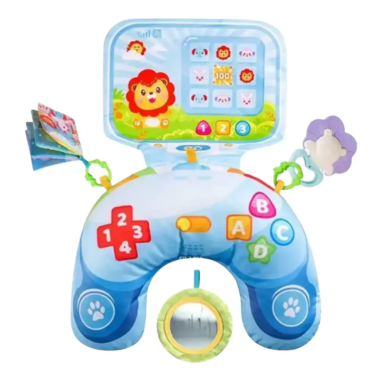 Almohada Tummy Time Cojin Boca Abajo Bebe Celeste 1