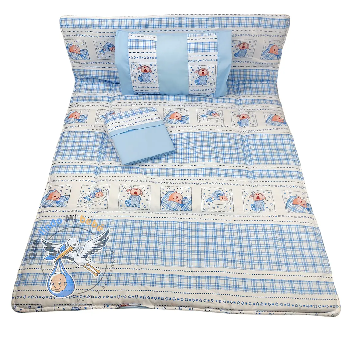 Set Para Cuna Colecho Celeste Osito Conejito 1