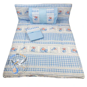 Set Para Cuna Colecho Celeste Osito Conejito