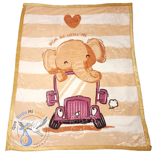 Frazada Doble Plush Grande Elefante Damasco